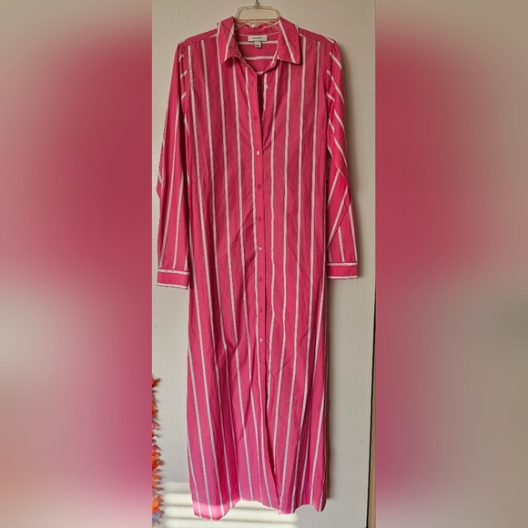 On 34th Women's Striped Midi Shirtdress - Picture 2 of 5